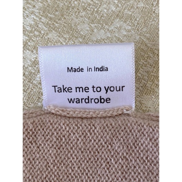 COCO GRAY Exclusive 100% Cashmere Pullover Poncho Sweater Peachy pink One Size - Picture 9 of 10